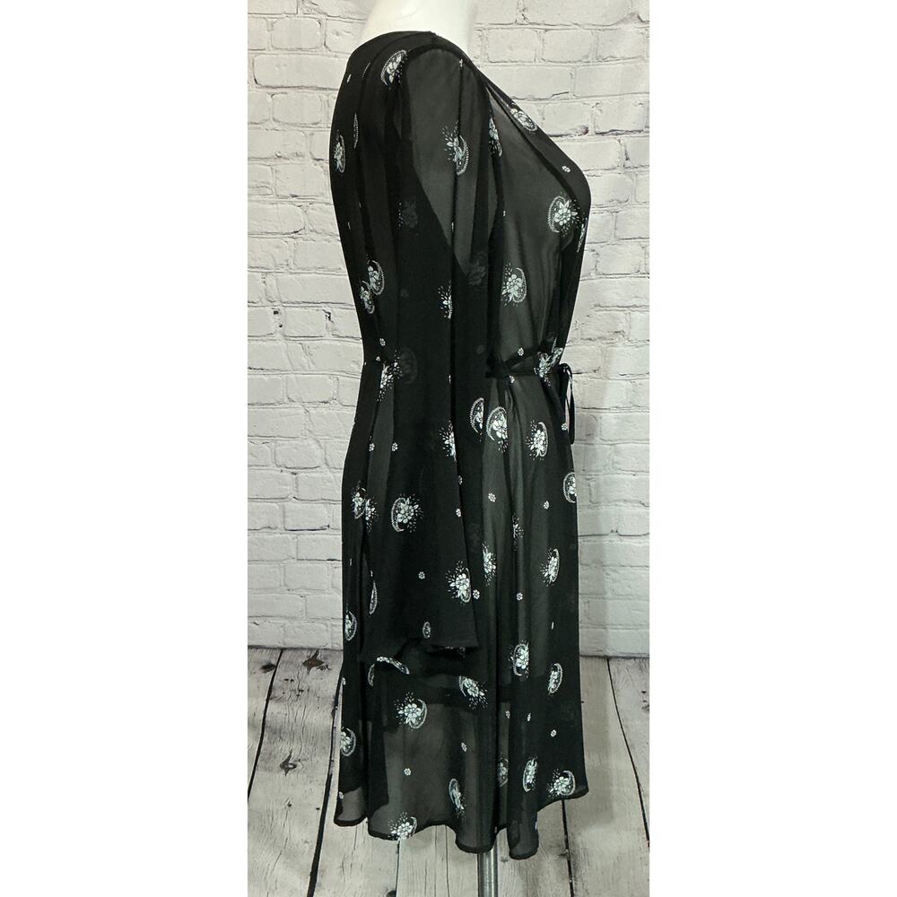 Torrid Women's Black Floral Sheer Chiffon Cover-Up Dress (Size 2) - Picture 2 of 9